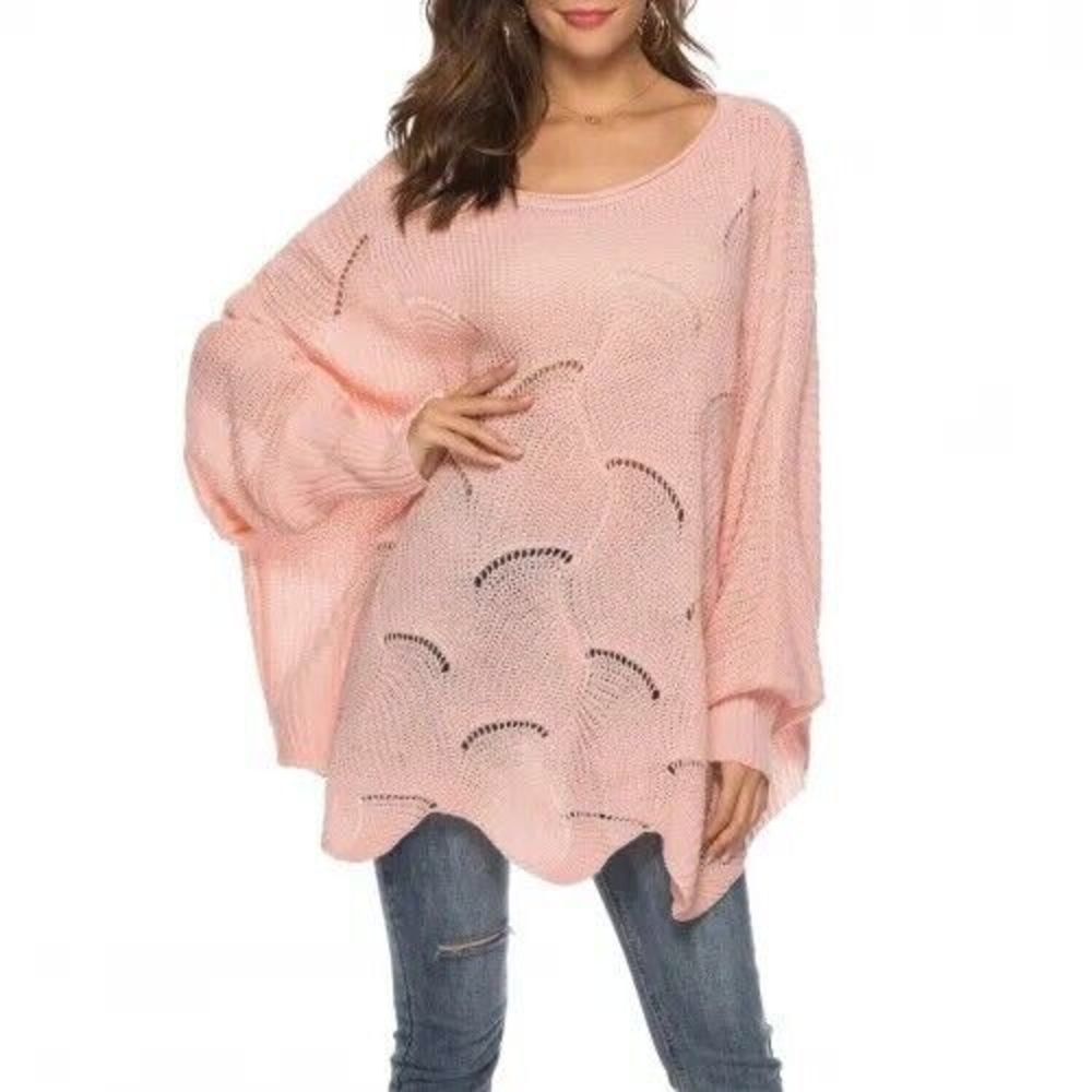 Women's Oversized Batwing Off The Shoulder Jumpers Pullover Baggy Blouse Large